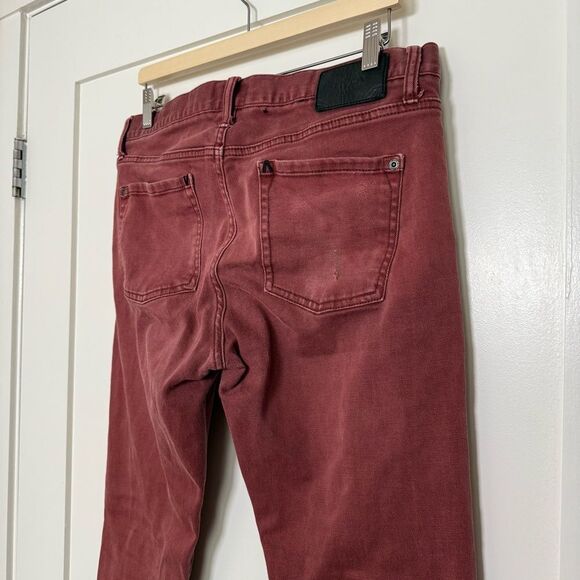 RVCA Spanky Denim Jeans Mens Sz 33 Red Slim Straight Stretch Outdoor Comfort - Picture 6 of 15